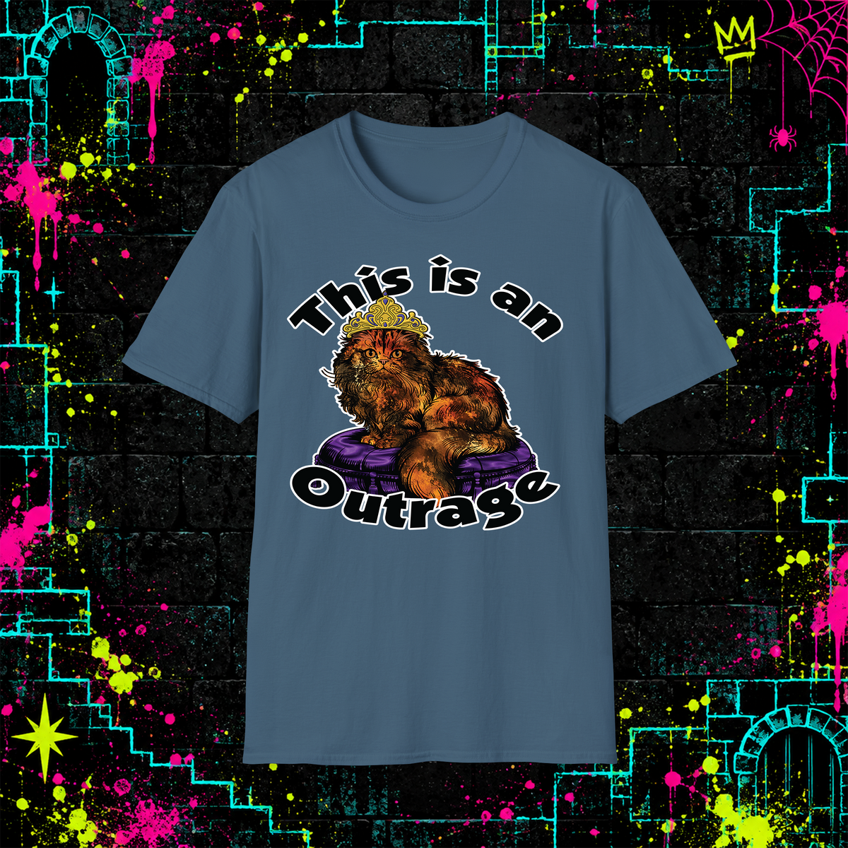 This Is an Outrage shirt in Indigo Blue