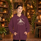 Witches Brew Coffee Co. hoodie in maroon, model mockup