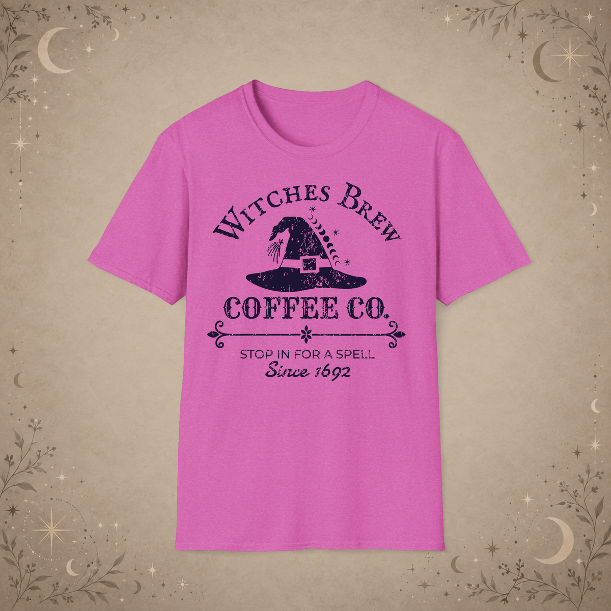 Witches Brew Coffee Co. graphic tee in Heather Berry