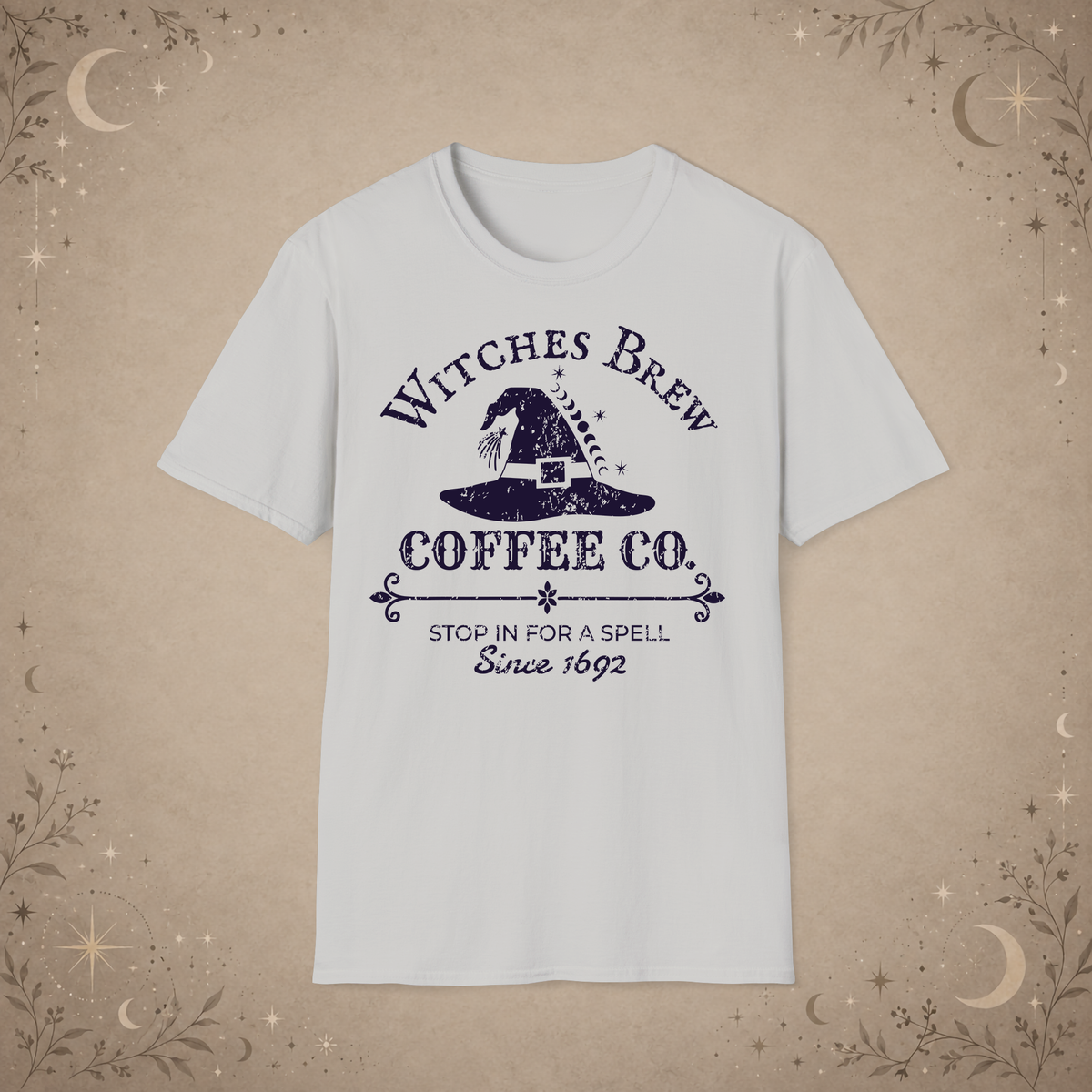Witches Brew Coffee Co. graphic tee in Ice Grey