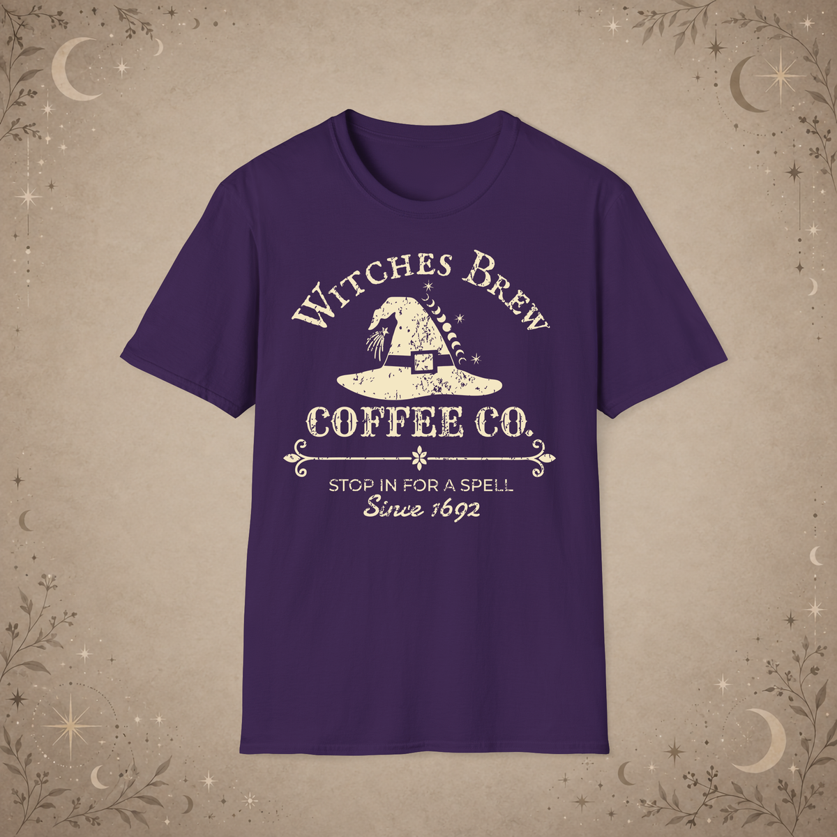 Witches Brew Coffee Co. graphic tee in Purple