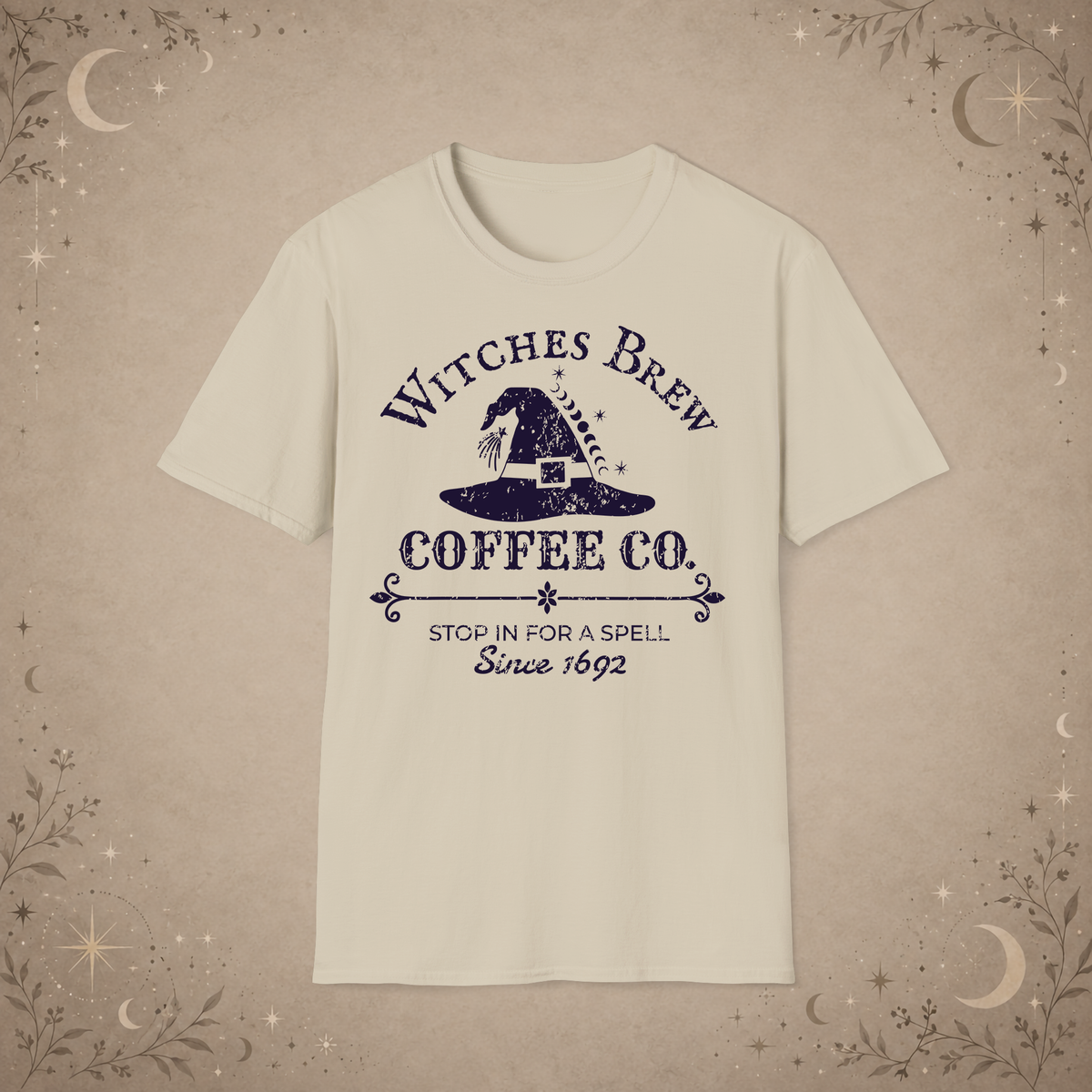 Witches Brew Coffee Co. graphic tee in Sand