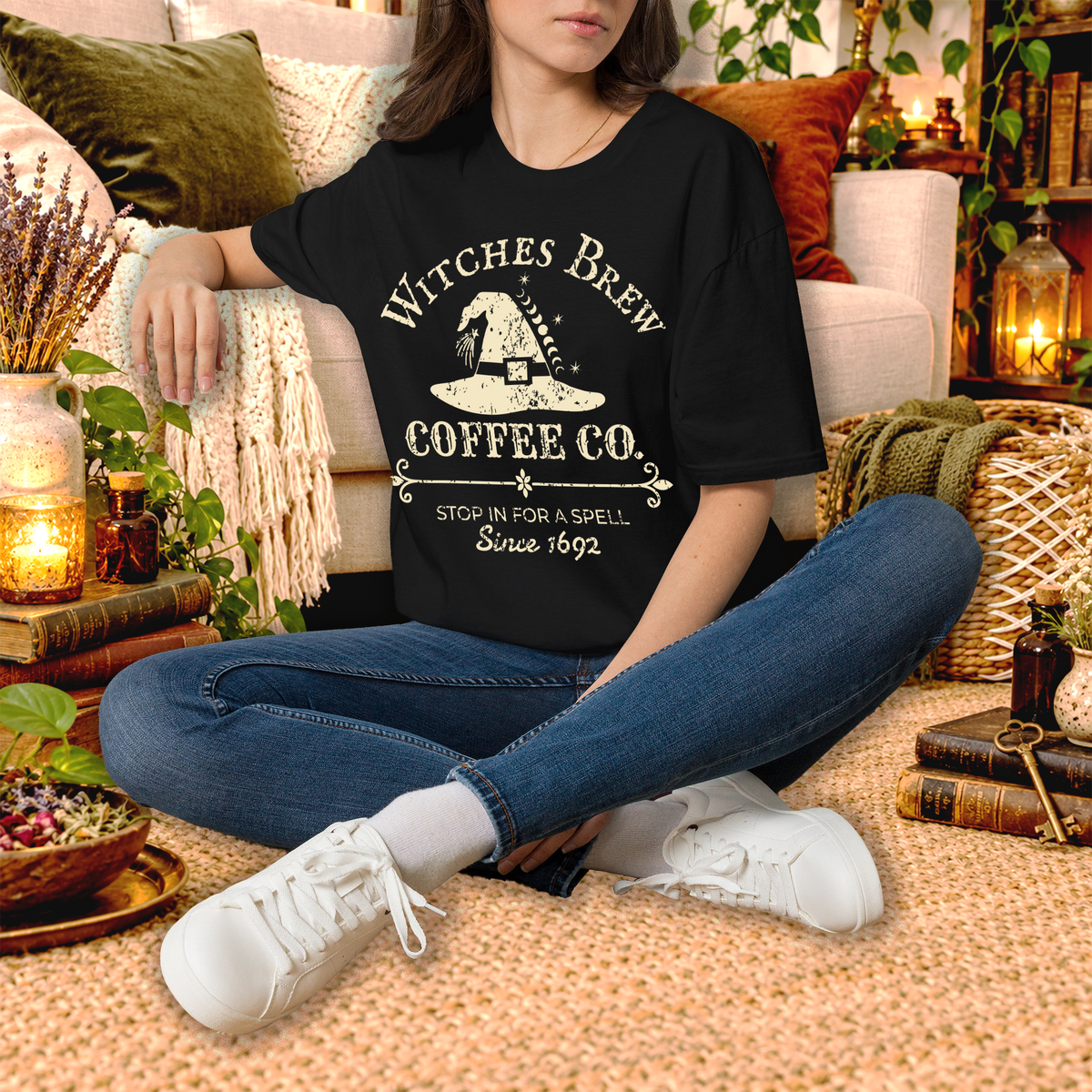 Witches Brew Coffee Co. graphic tee lifestyle mockup
